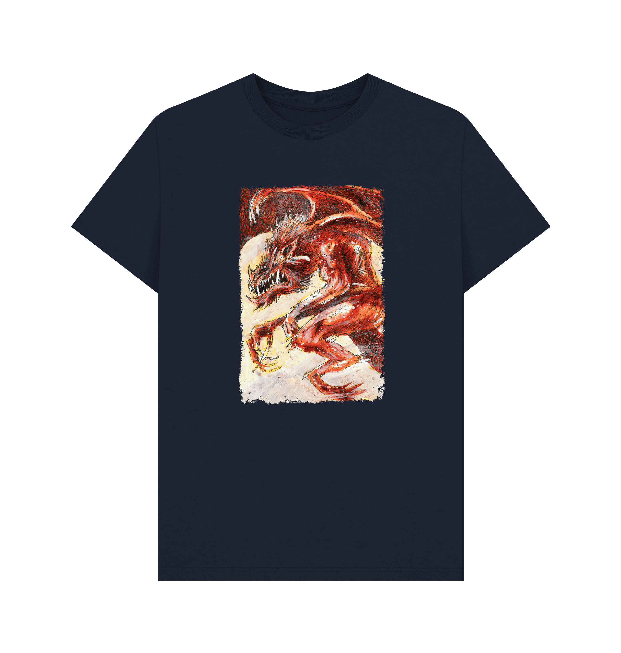 Navy Blue GRIMDARK - Chaos Furie T Shirt